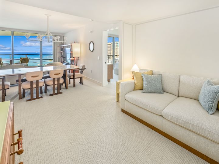 Lounge Area in a Suite with Beach View
