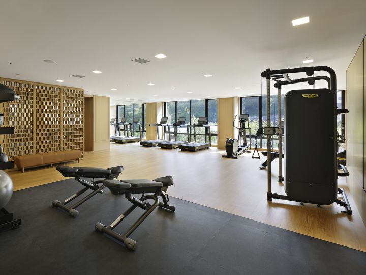Fitness Area with Treadmills and Recumbent Bikes at the Spa