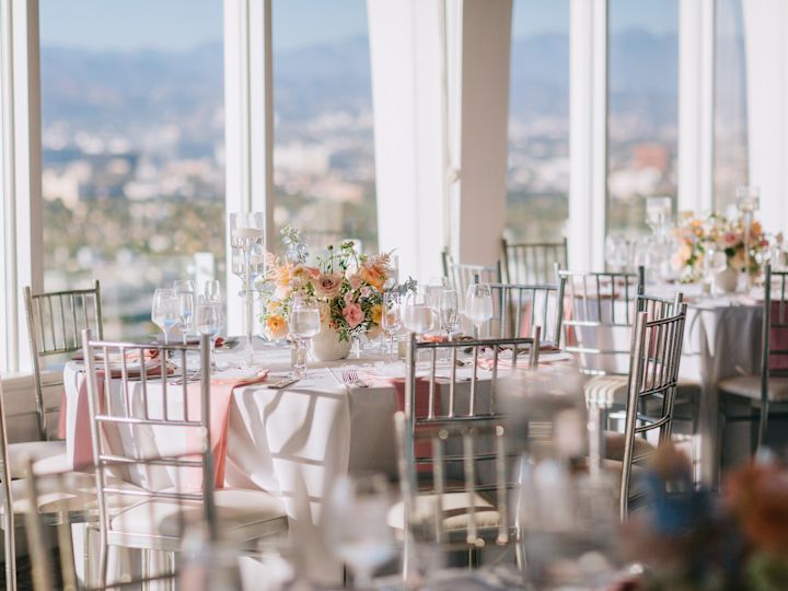 ballroom table detail, flowers dinnerware