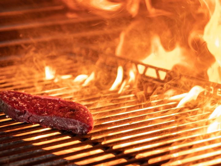Steak on a Fiery Grill