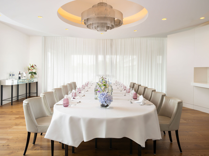PDR Meeting Room Setup with an Oval Table for Dining