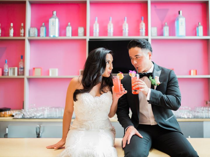 Wedding Couple with Cokctails