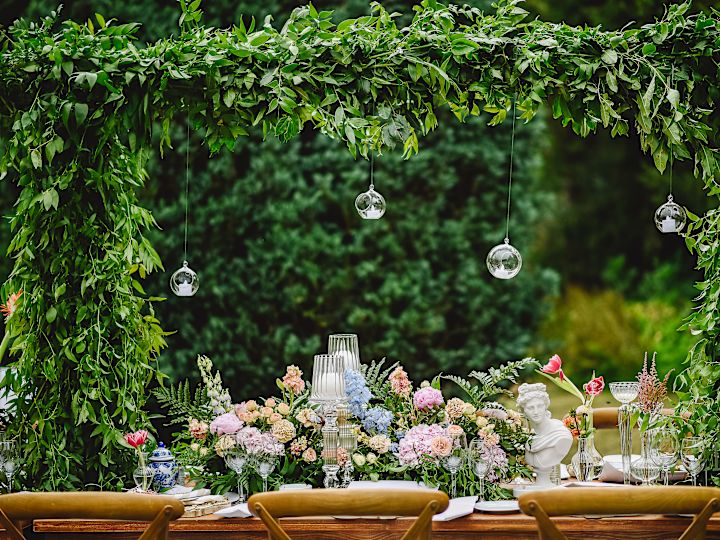 Innenhof, Hochzeitsempfangstisch