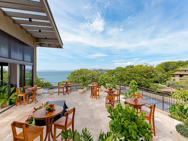 Tables in a Patio with Ocean View
