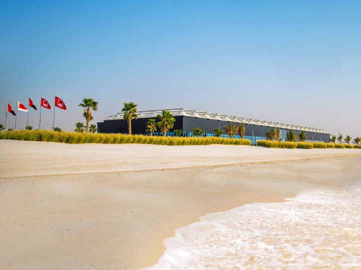 View of Al Hamra International Convention Center from the beach
