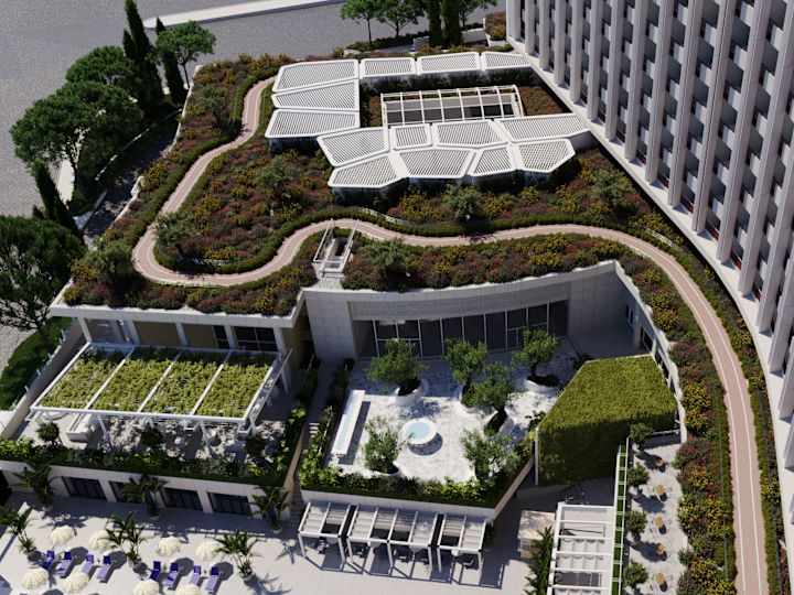 Pista na cobertura ao ar livre para corrida