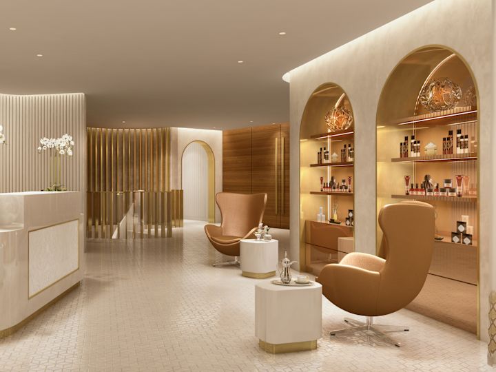 Accès à l'espace de réception pour le spa