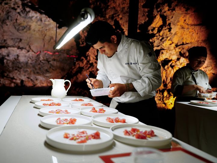 Chef Preparing Food at Lava Tunnel Restaurant