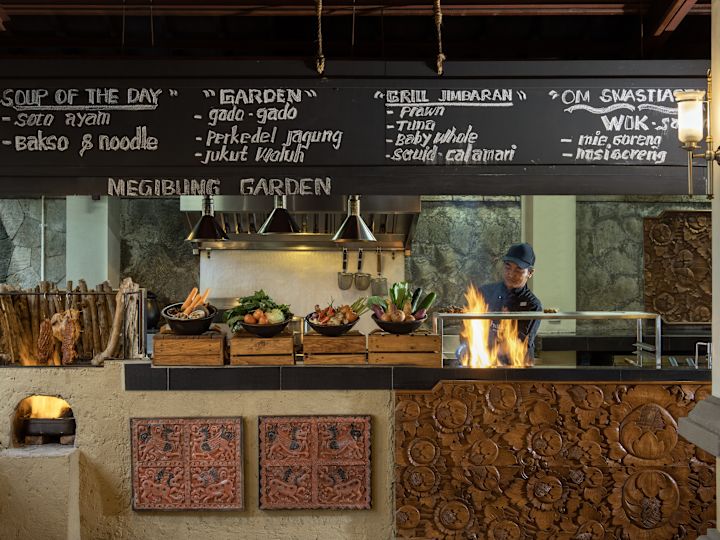 Chef Preparing Food at Paon Bali Resto and Bar