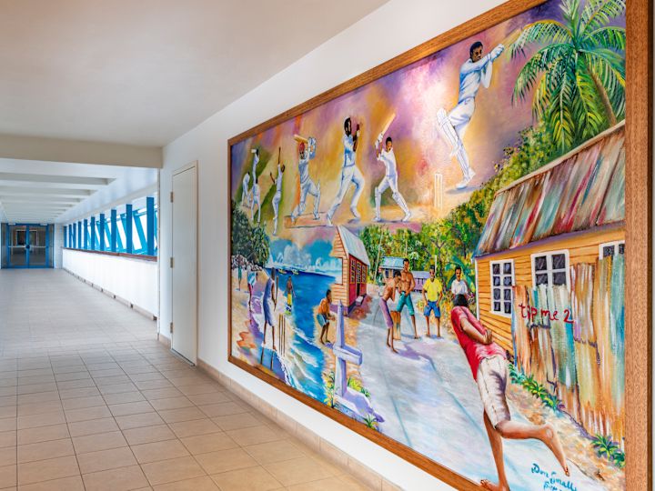 Mural on Hallway of Hilton Hotel