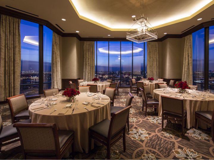 meeting room with round tables
