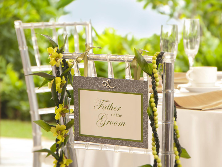 Wedding Chair with Father of the Groom Sign