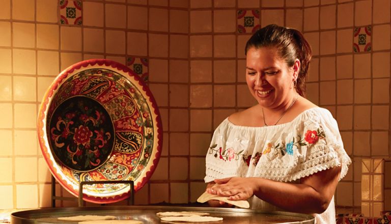 Making Tortillas at Restaurant