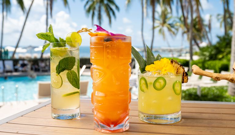 Dorada specialty cocktails by the outdoor pool