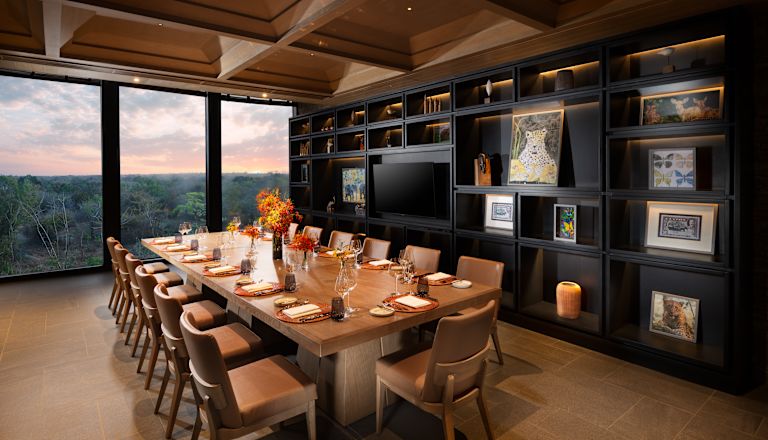 Private dining area with view of outside