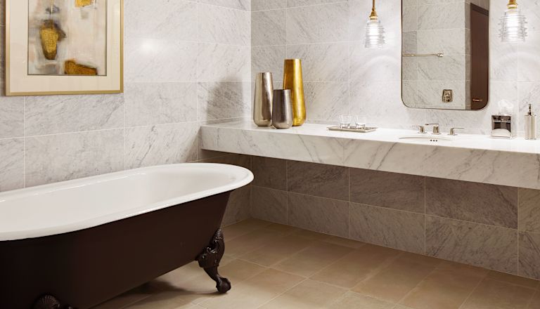 Guest Bathroom Vanity and Bath Tub