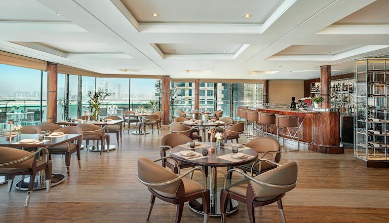 MarBar Rooftop Tapas Bar Dining Area with Large Windows