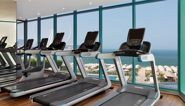Treadmills in a Fitness Center with a View