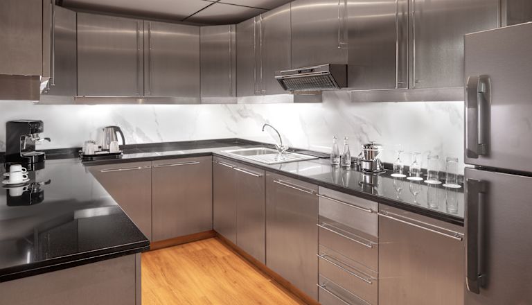 Suite Kitchen Area with Stainless Appliances