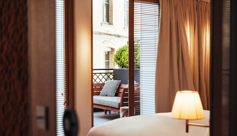 View from bedroom to terrace