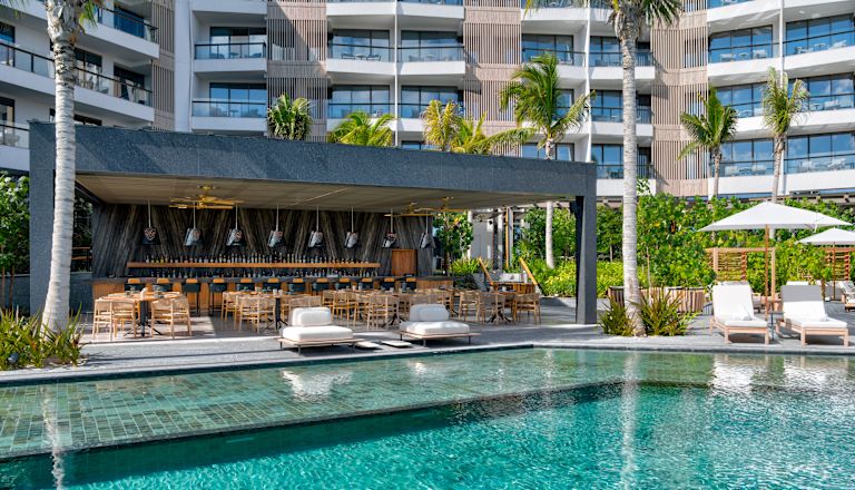 outdoor pool and bar
