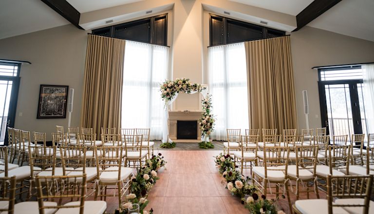ballroom, wedding ceremony set up