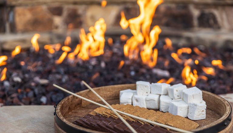 smores plate, fire feature