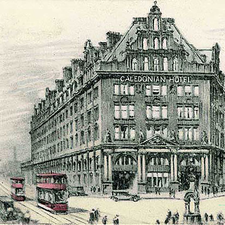 Graphic of outside of Caledonian railway building