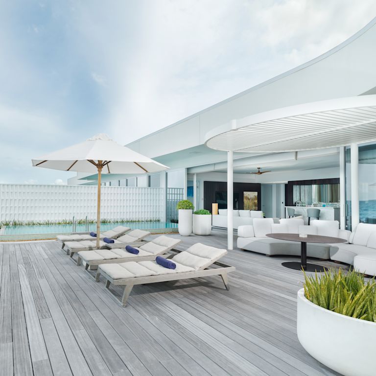 outdoor lounge area and private pool