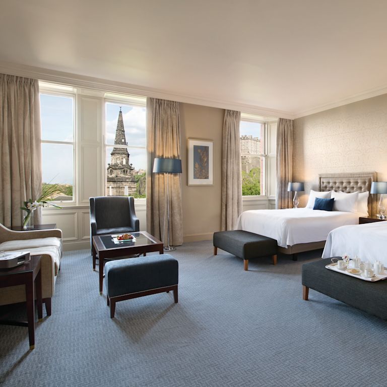 Two Double Beds and Lounge Area
