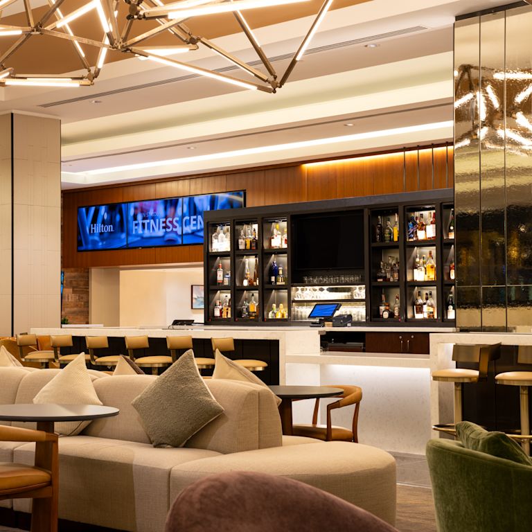Seating area in hotel lobby