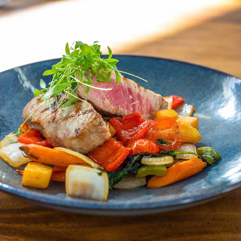 ステーキ料理のクローズアップ