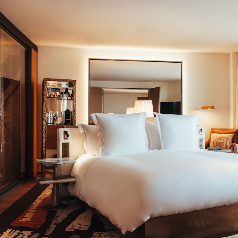 King size bed in spacious suite