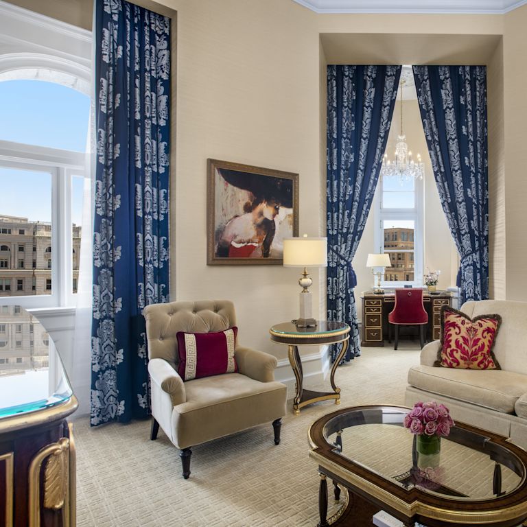 One bedroom suite lounge area with desk