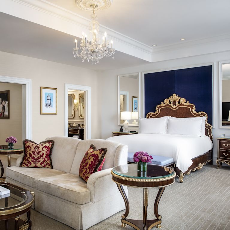Junior suite bedroom and sitting area