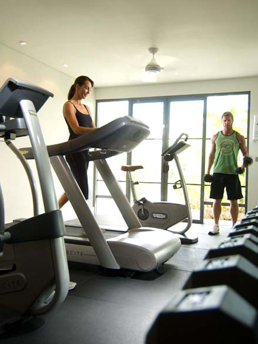 People working out in fitness center
