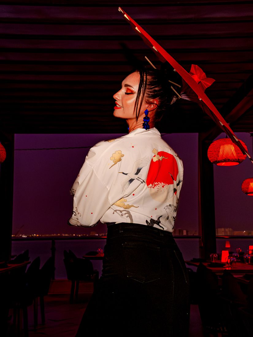 A Woman Wearing an Ethnic Attire at Sanchaya Restaurant-transition