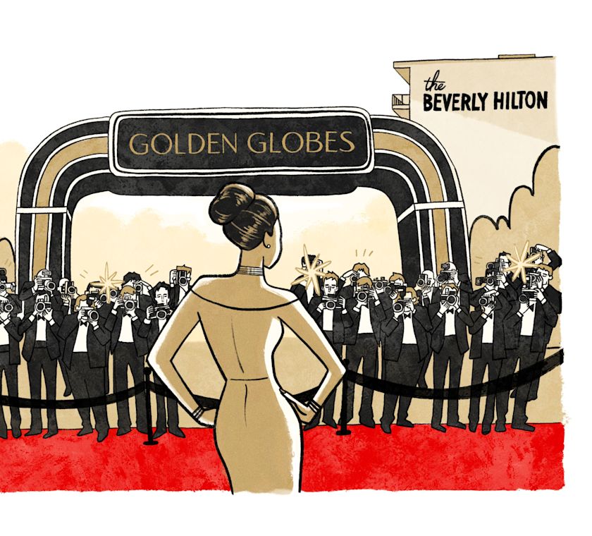 比弗利希尔顿酒店金球奖期间拍摄的女士照片