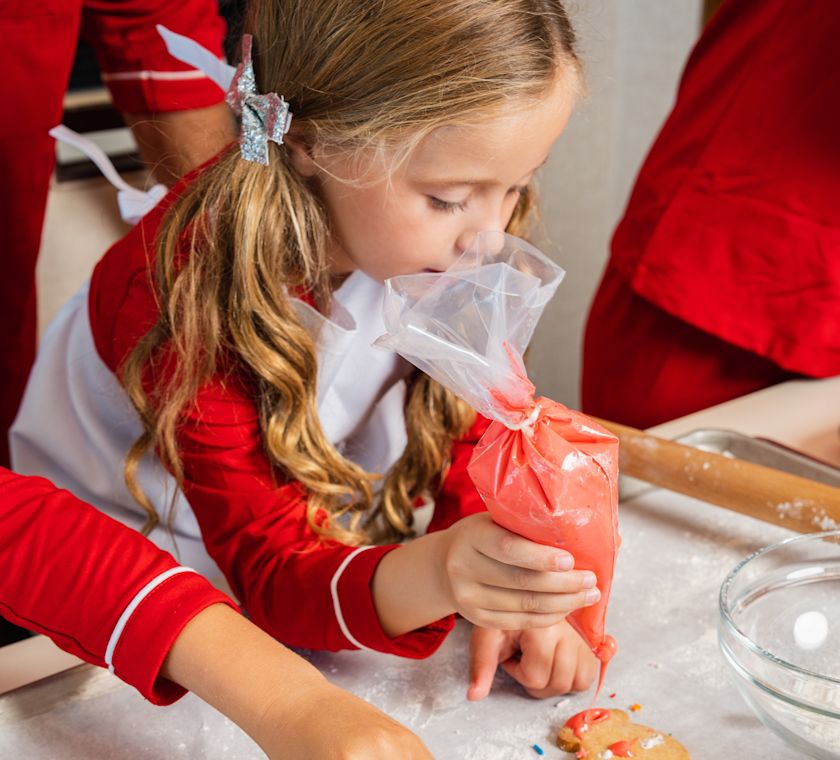 Girl Decorating Christmas Cookies