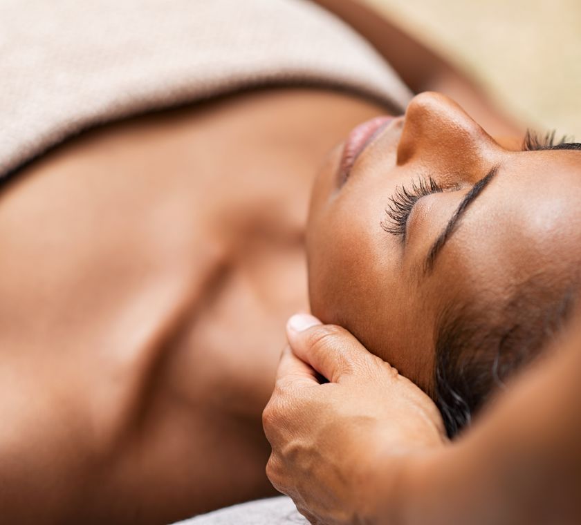 Closeup of woman having a massage