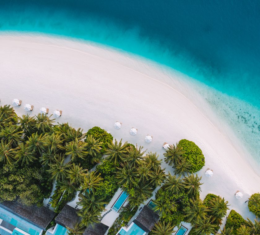 arial view of the beach