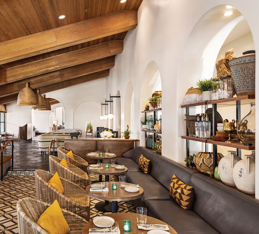 Sitting Area at Ox and Ocean Restaurant with Fire Place