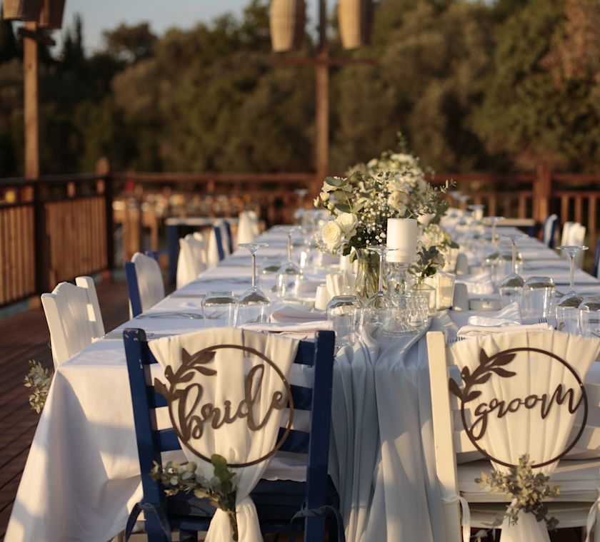 Table Setup for a Wedding Reception