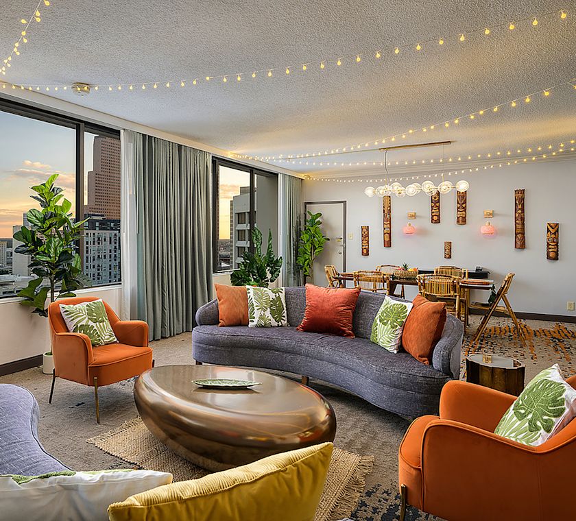 Suite Living Area with Large Windows