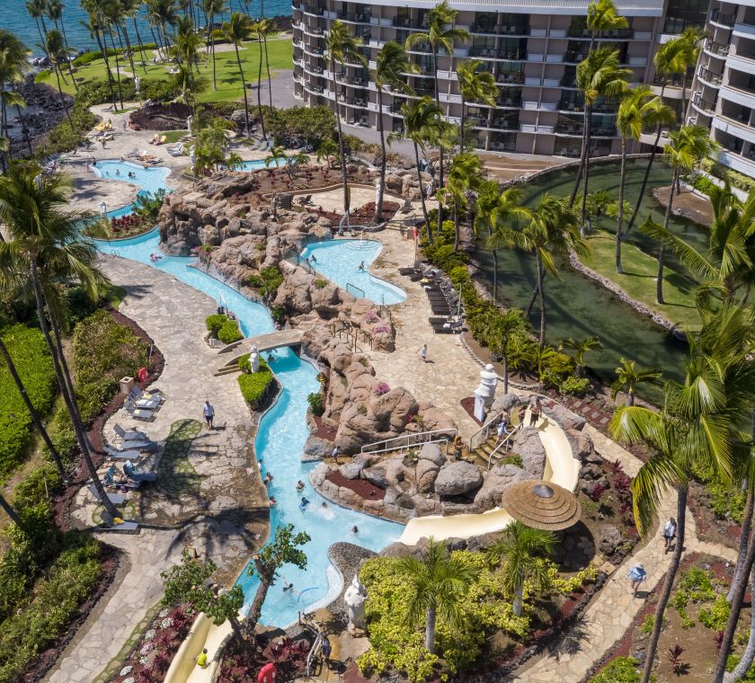 Aerial View of pool and lazy river