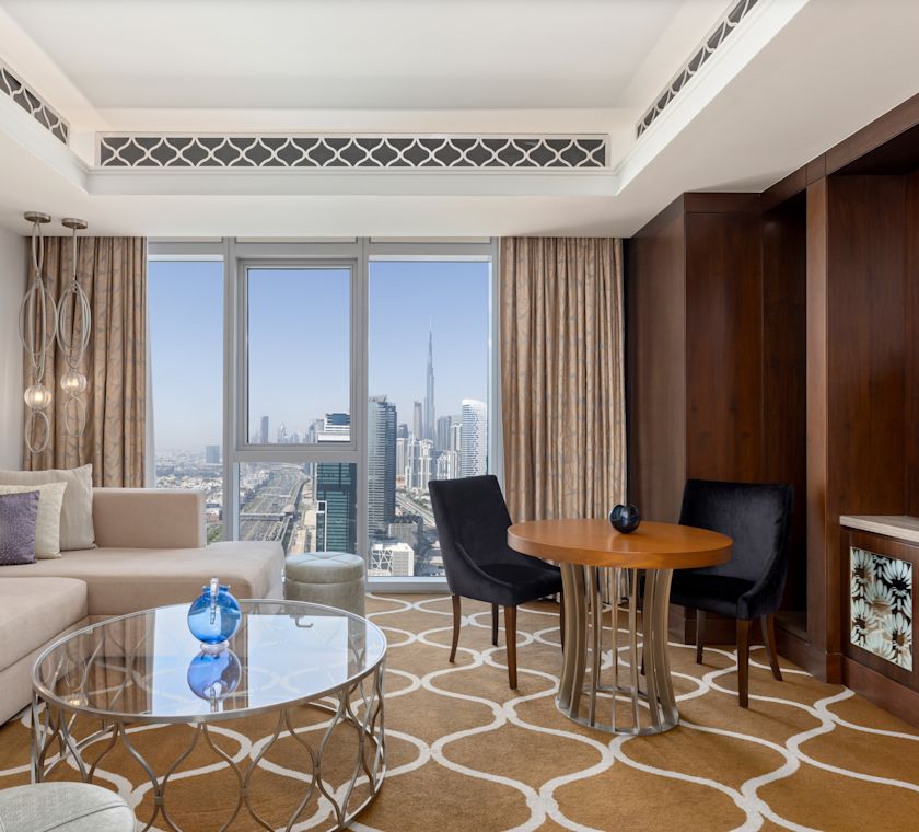 Executive Suite Living Area with City View