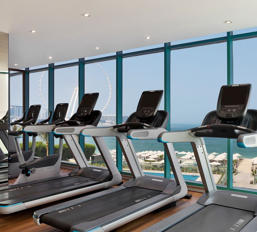 Treadmills in a Fitness Center with a View