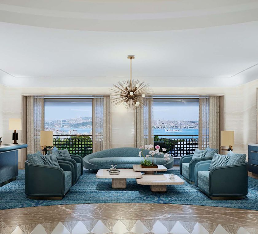 Lobby Sitting Area with Bay View