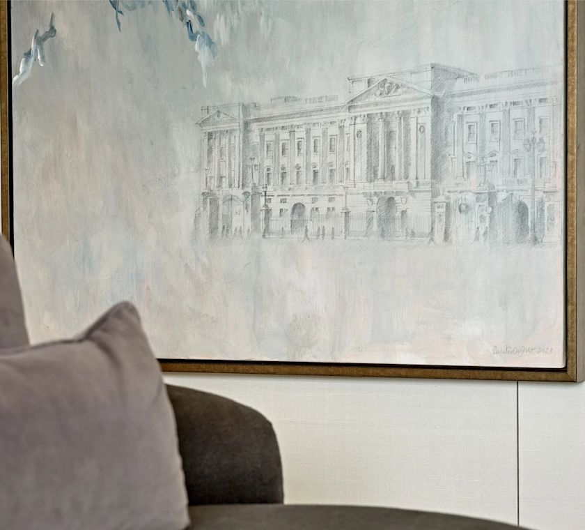 Detailansicht eines Bilderrahmens an einer Wand