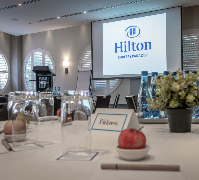 Meeting Room with Projection Screen Setup for Event